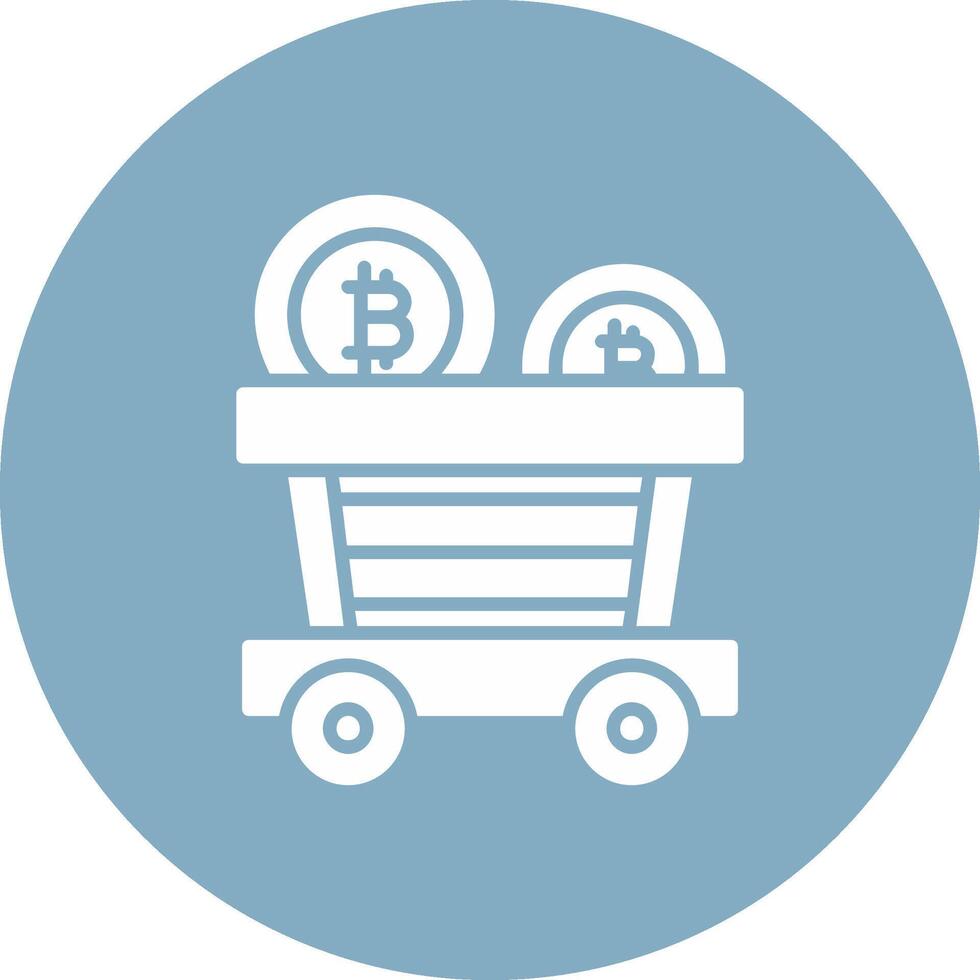 Bitcoin Trolley Glyph Multi Circle Icon vector
