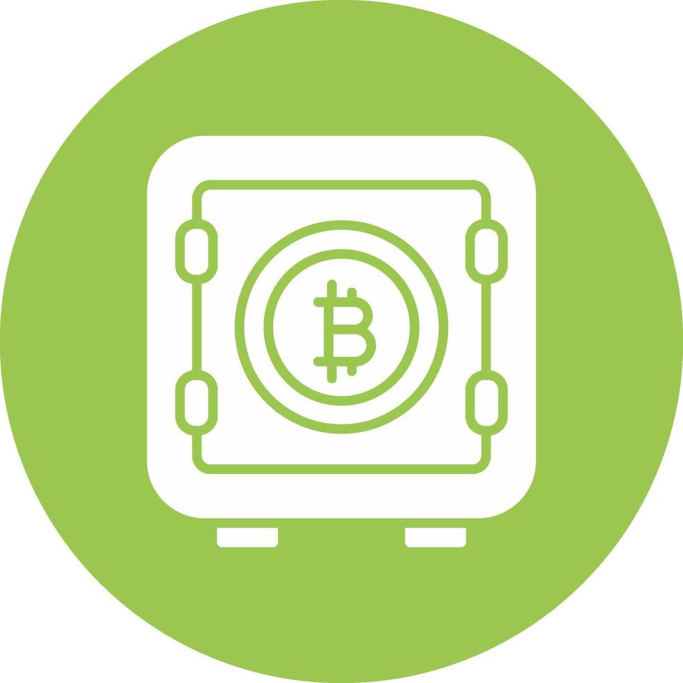 Bitcoin Storage Glyph Multi Circle Icon vector