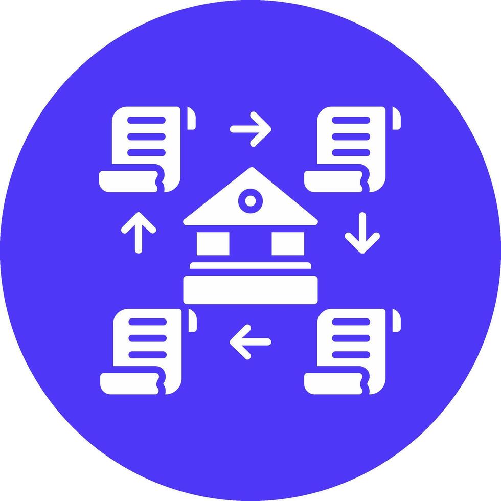Distributed Ledger Glyph Multi Circle Icon vector