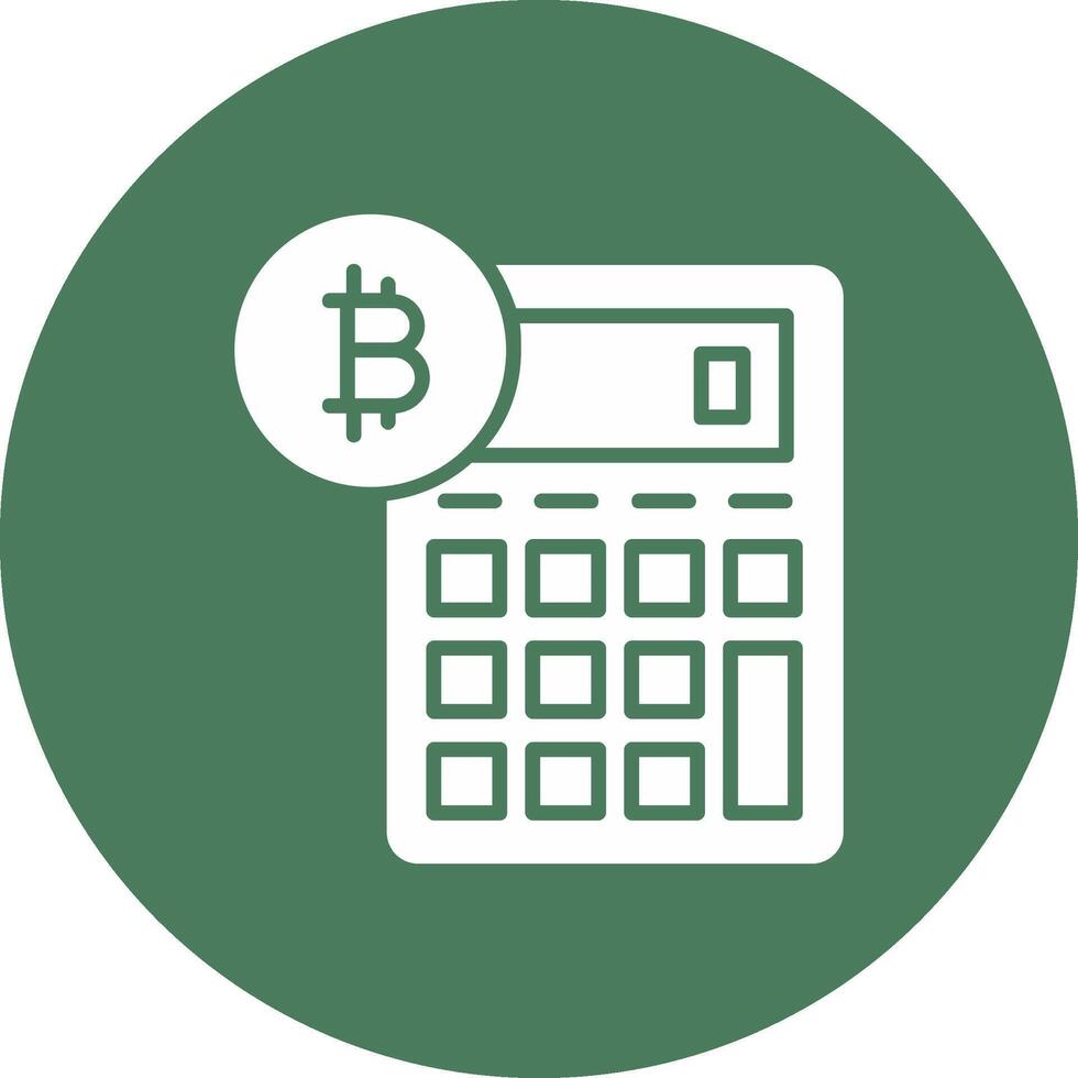 Bitcoin Calculator Glyph Multi Circle Icon vector