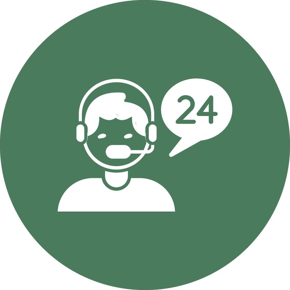 Customer Care Glyph Multi Circle Icon vector