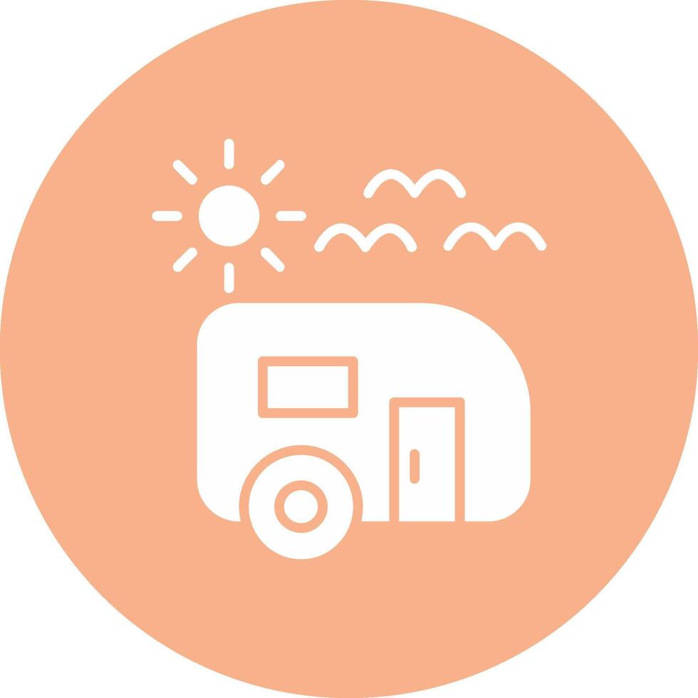 Trailer park Glyph Multi Circle Icon vector
