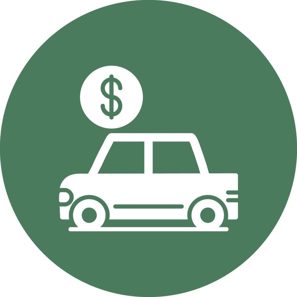 Auto Loan Glyph Multi Circle Icon vector