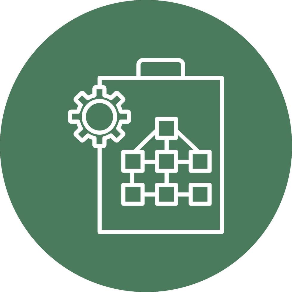 Organization Chart Line Multi Circle Icon vector