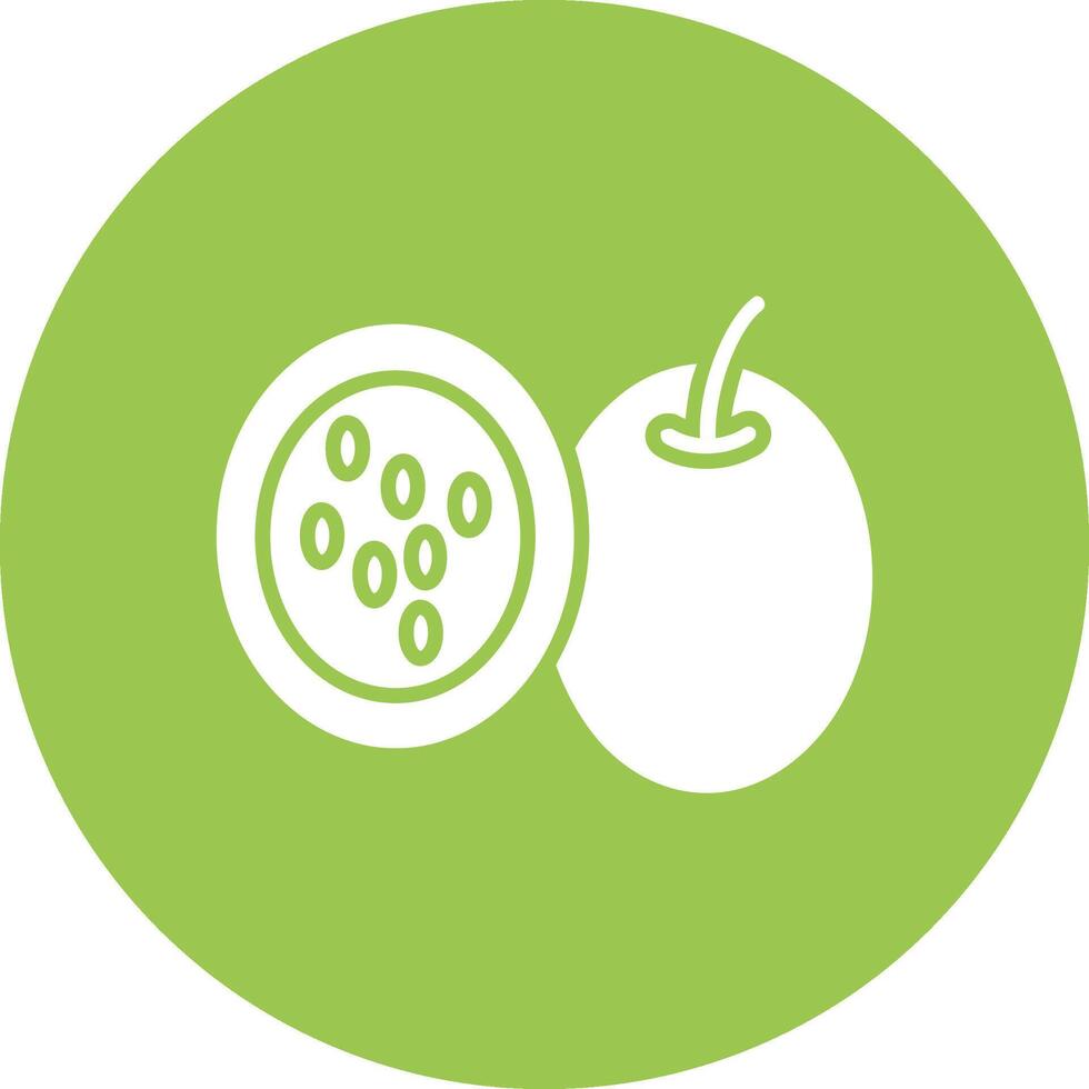 Passion Fruit Glyph Multi Circle Icon vector