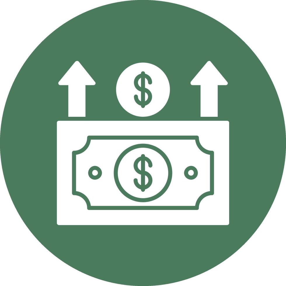 Money Growth Glyph Multi Circle Icon vector