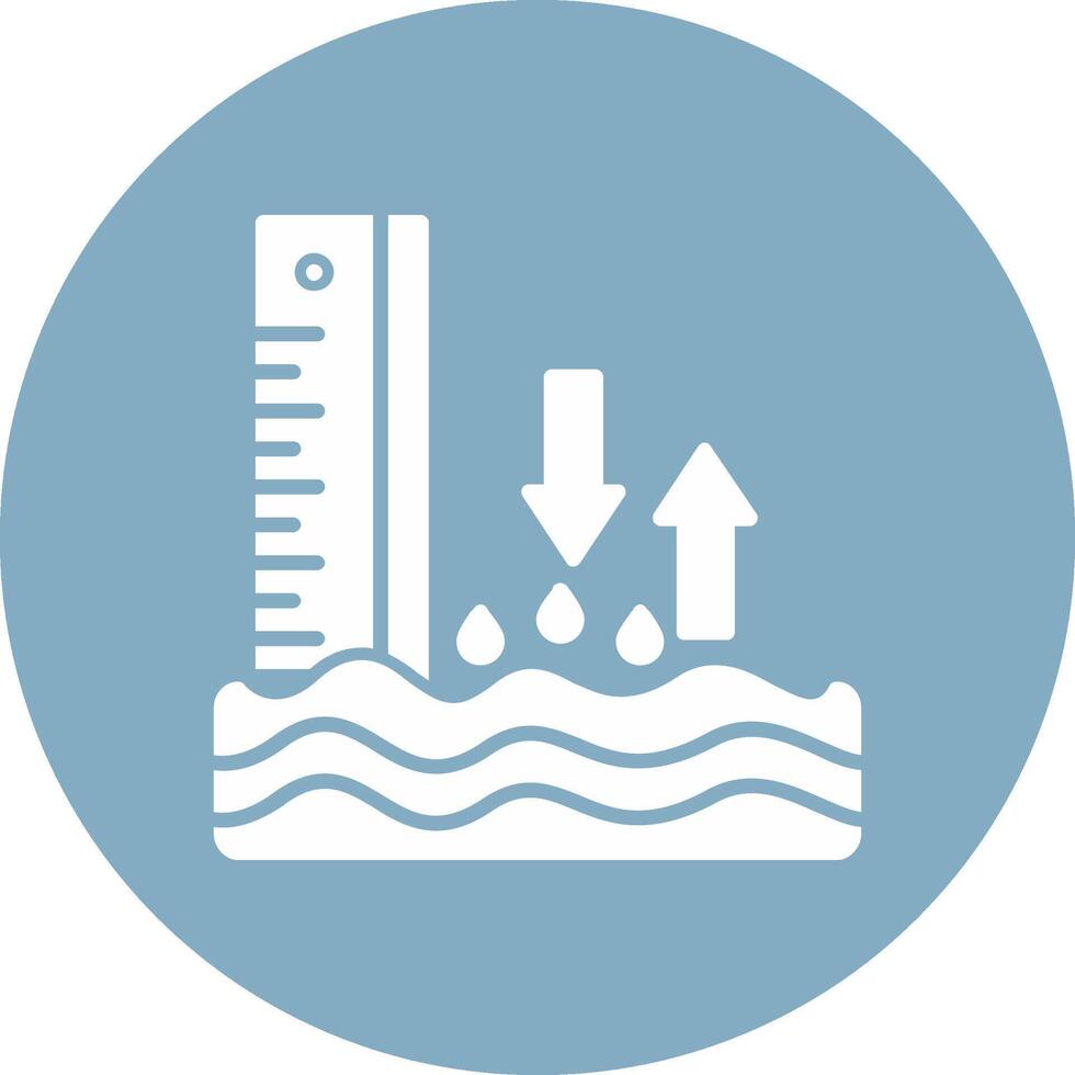 Sea Level Glyph Multi Circle Icon vector