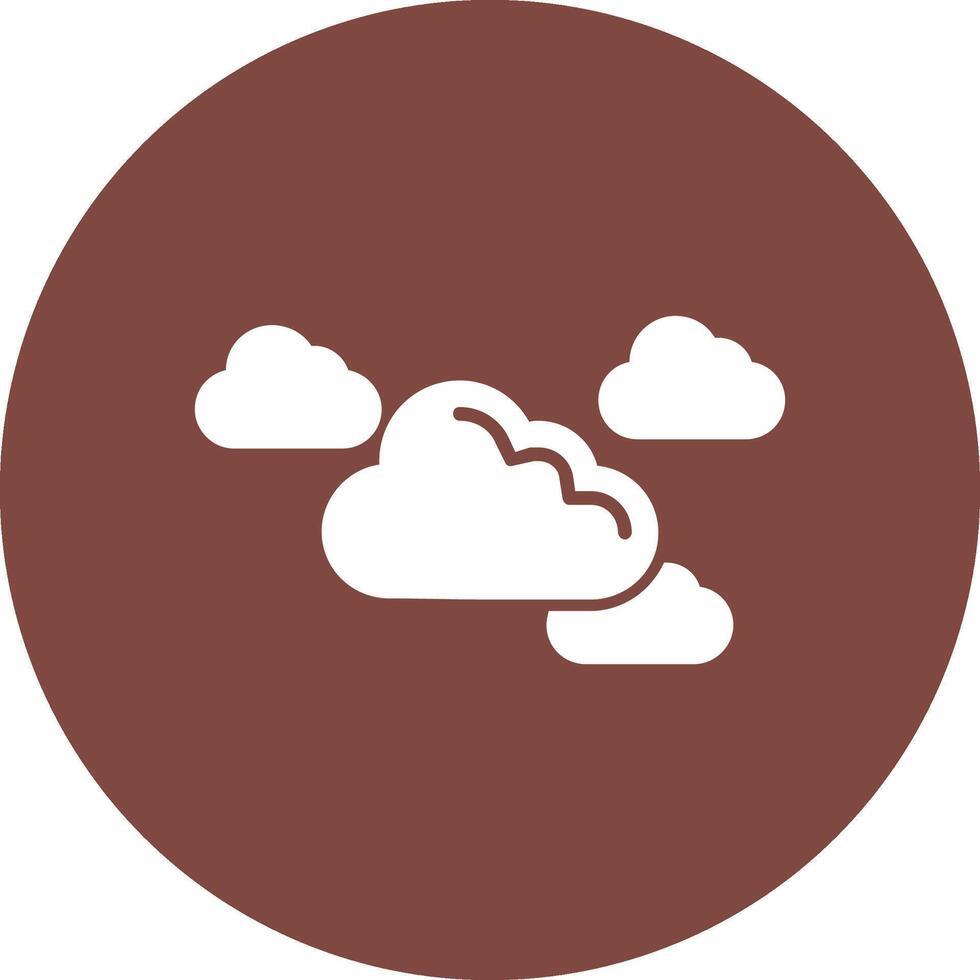 Clouds Glyph Multi Circle Icon vector