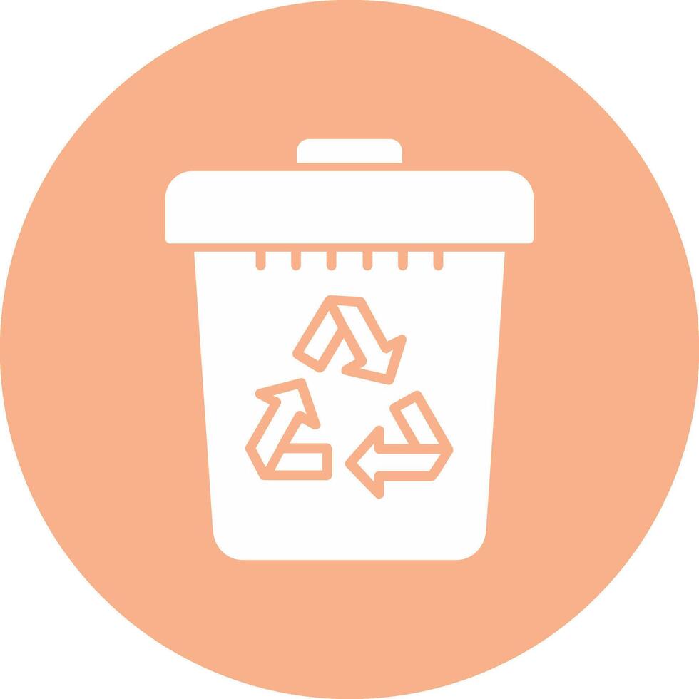 Recycle Bin Glyph Multi Circle Icon vector