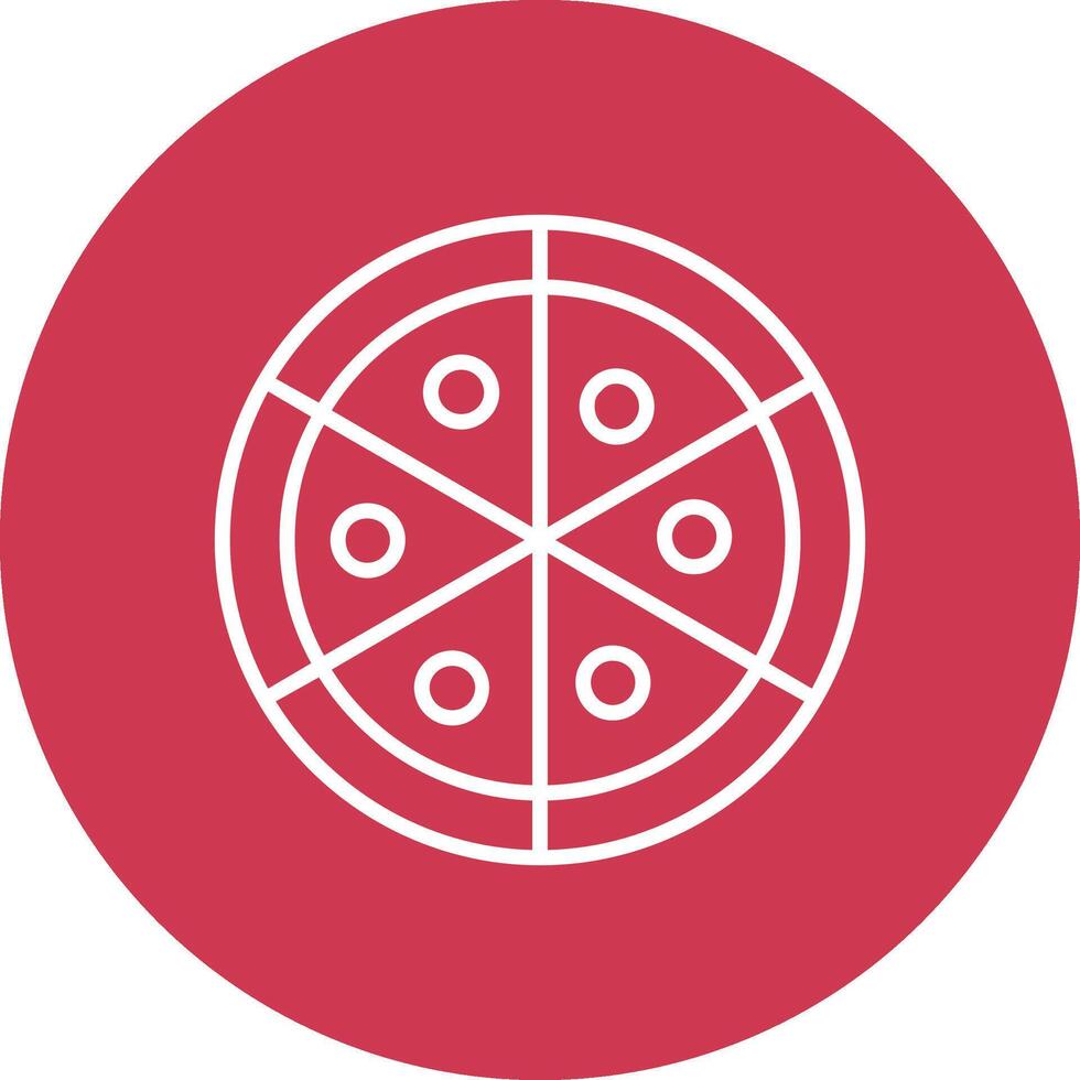 Pizza Line Multi Circle Icon vector