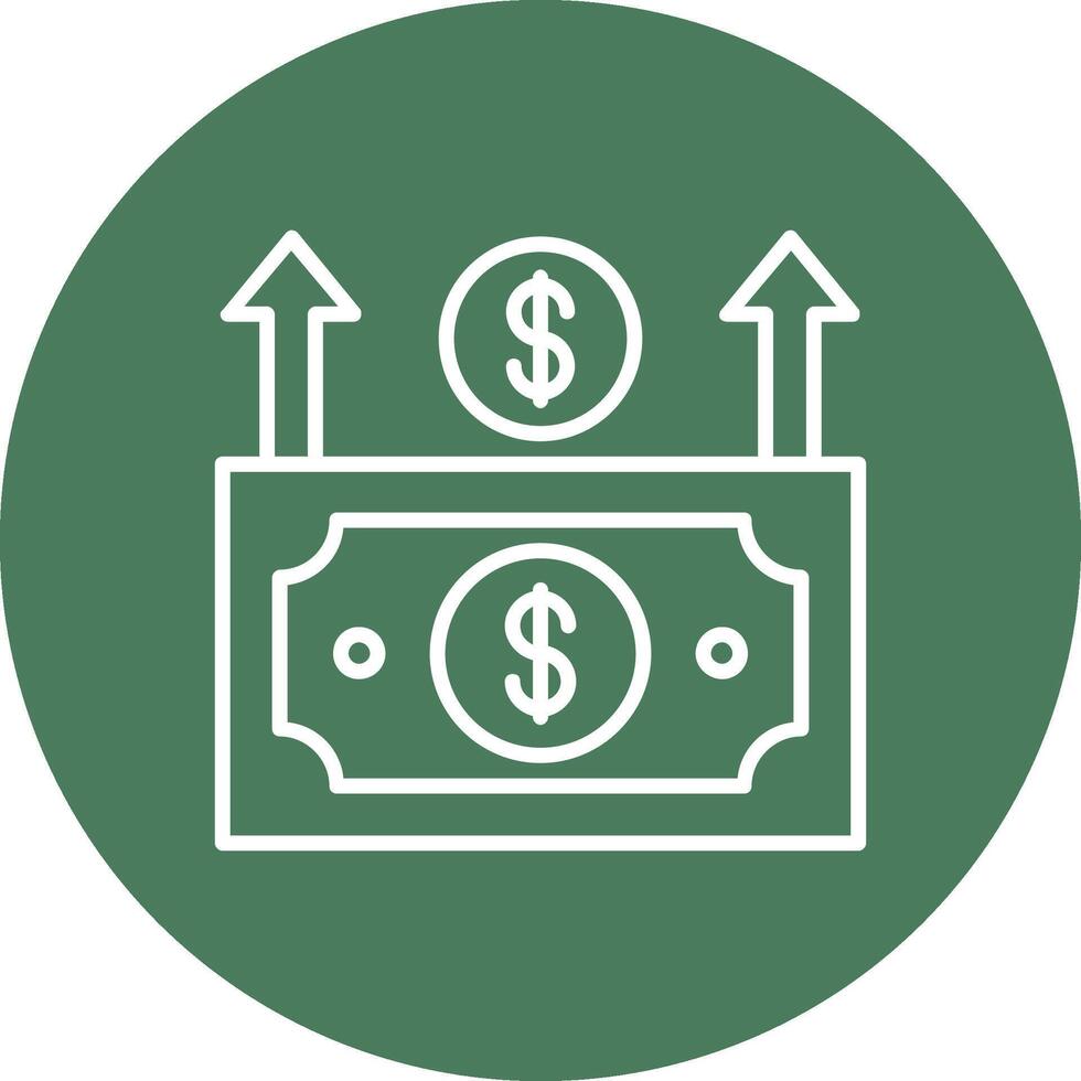 Money Growth Line Multi Circle Icon vector