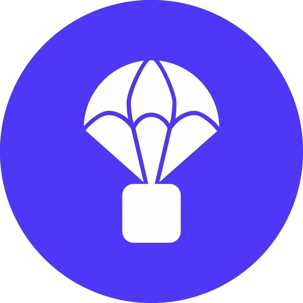 paracaídas glifo multi circulo icono vector
