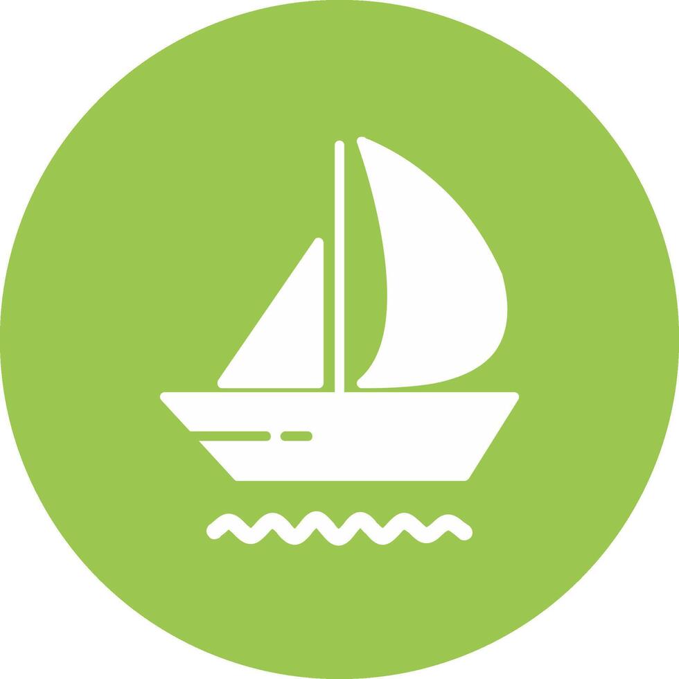 Yacht Glyph Multi Circle Icon vector