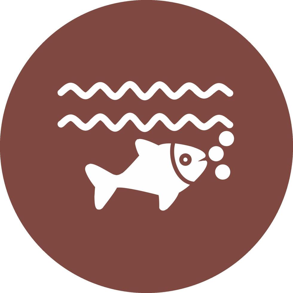 pescado glifo multi circulo icono vector