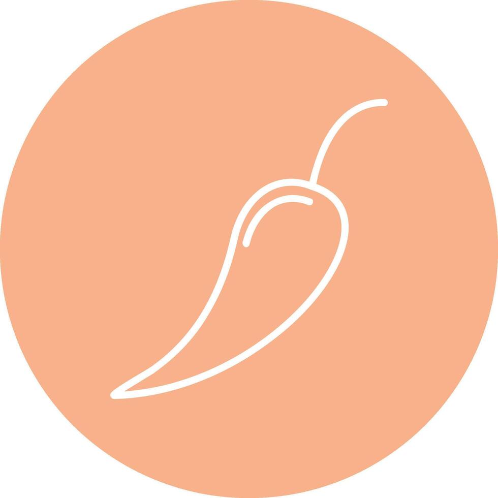 Chilli Line Multi Circle Icon vector