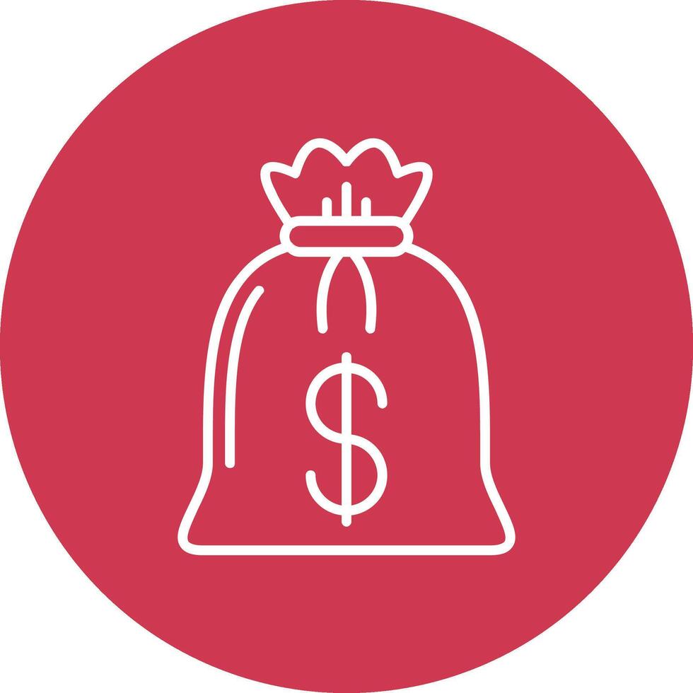 Bag Of Money Line Multi Circle Icon vector