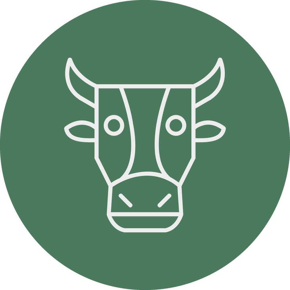 Cow Line Multi Circle Icon vector