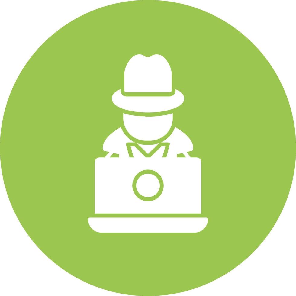 Hacker Glyph Multi Circle Icon vector