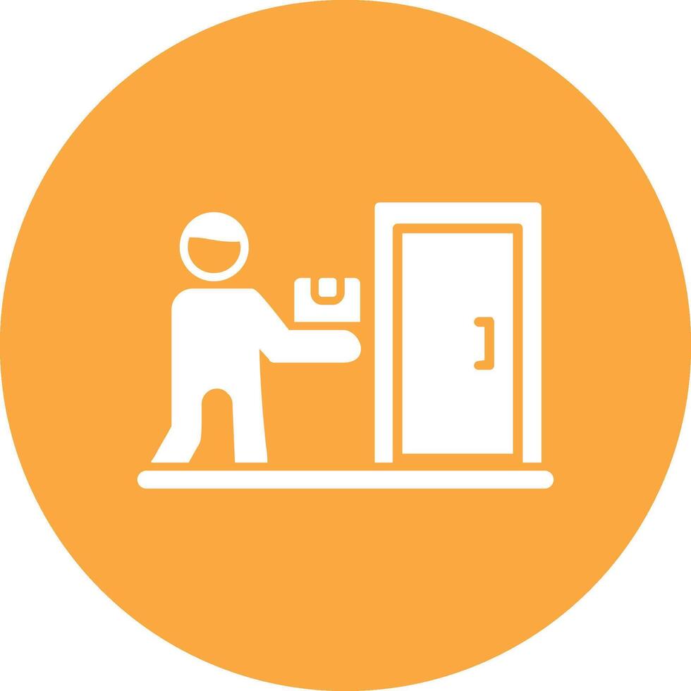 Door To Door Delivery Glyph Multi Circle Icon vector