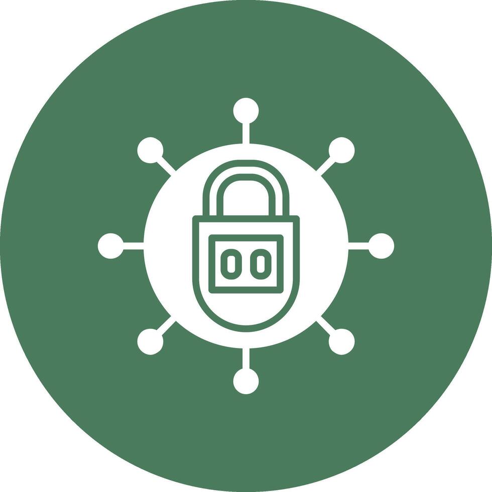 Lock Glyph Multi Circle Icon vector