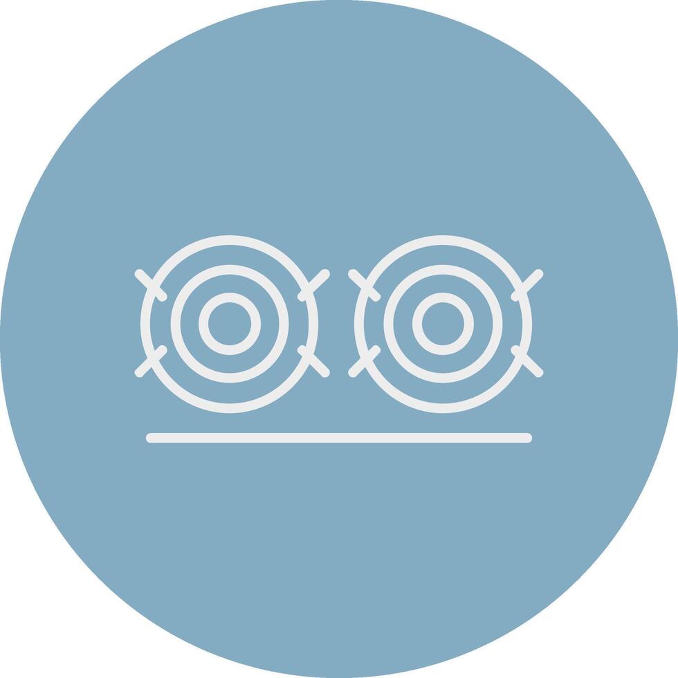 Hay Bale Line Multi Circle Icon vector
