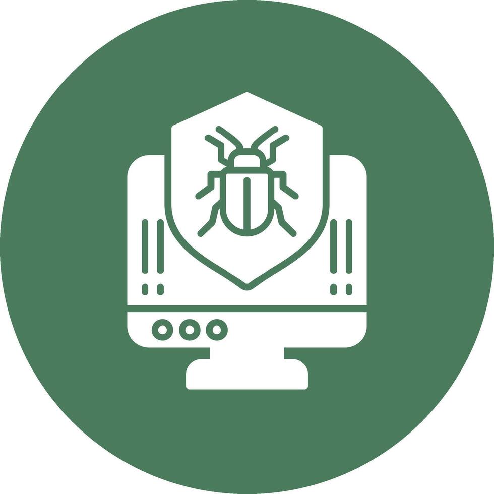 Anti Virus Shield Glyph Multi Circle Icon vector