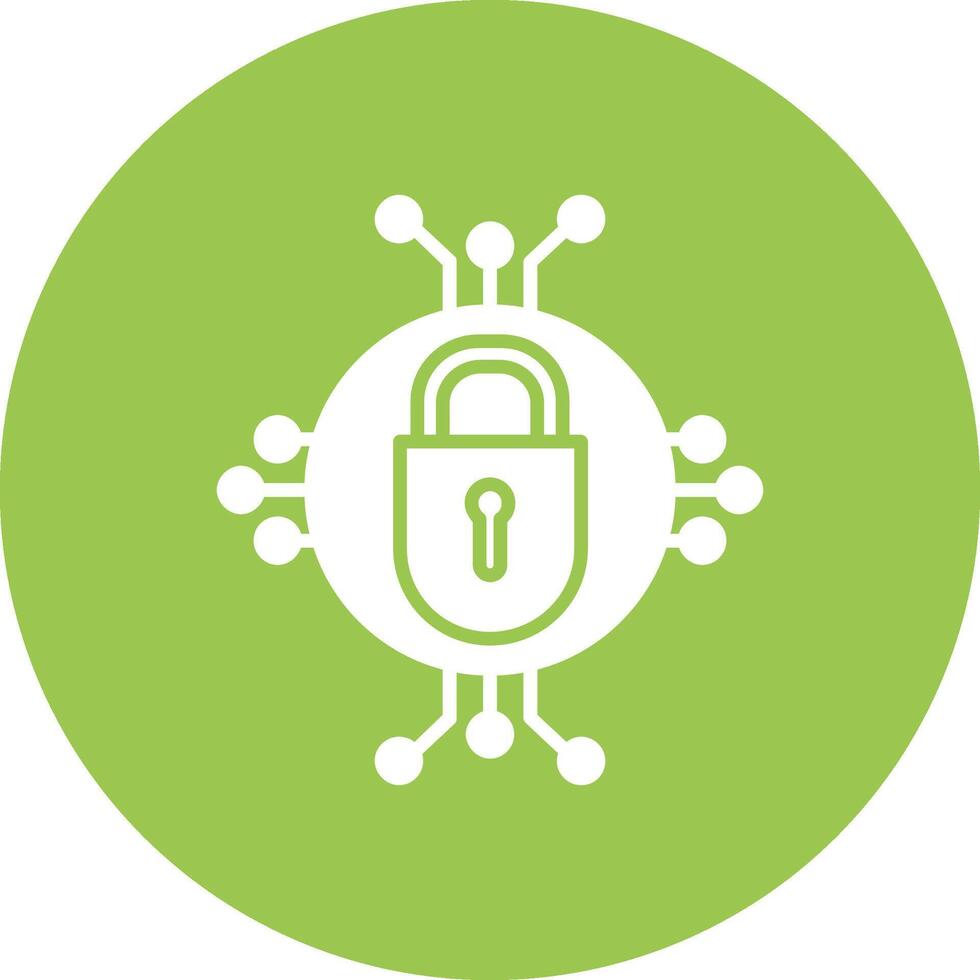 Cyber Security Glyph Multi Circle Icon vector