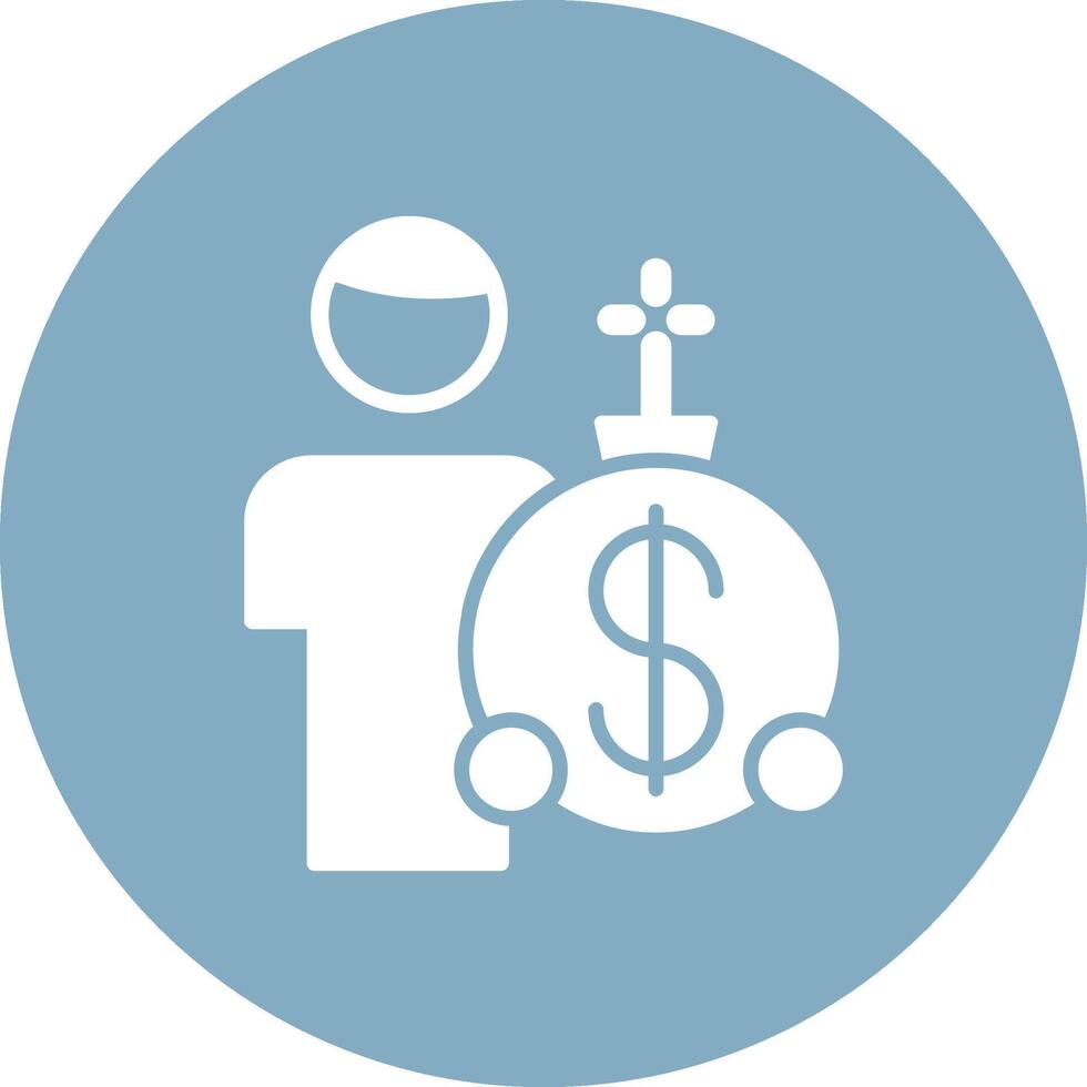 Debt Problems Glyph Multi Circle Icon vector