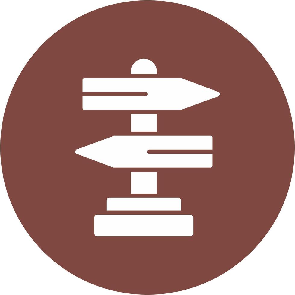 Signpost Glyph Multi Circle Icon vector