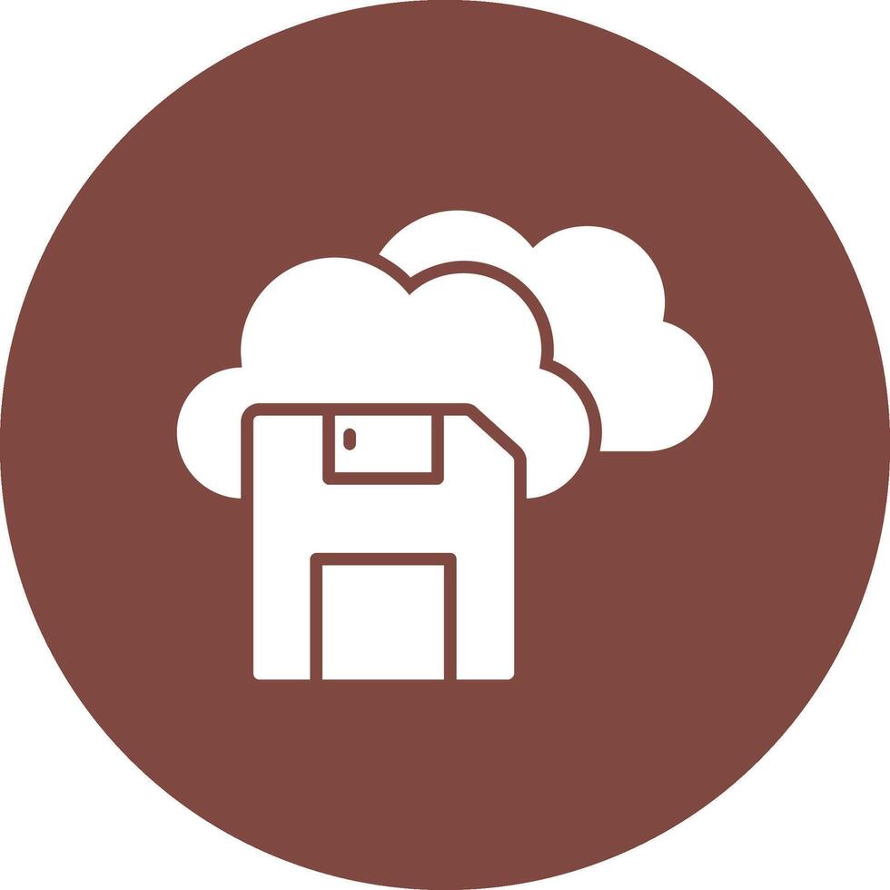 Save To Cloud Glyph Multi Circle Icon vector