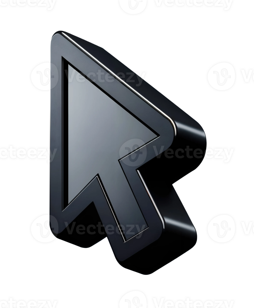 3d computer mouse cursor. arrow icon. png