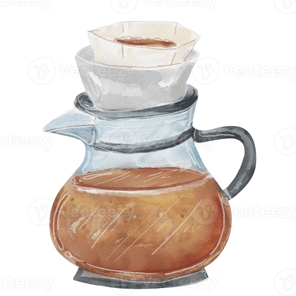 vattenfärg kaffe illustration png