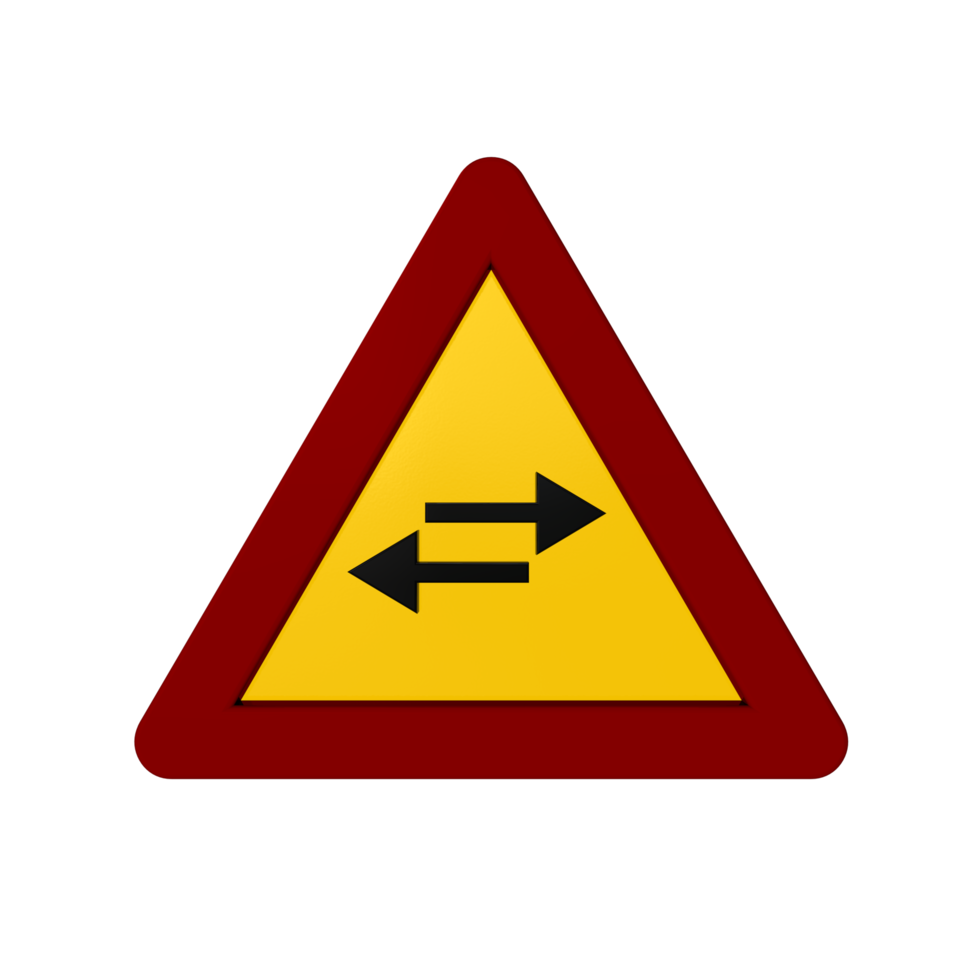 Road sign 3D render png
