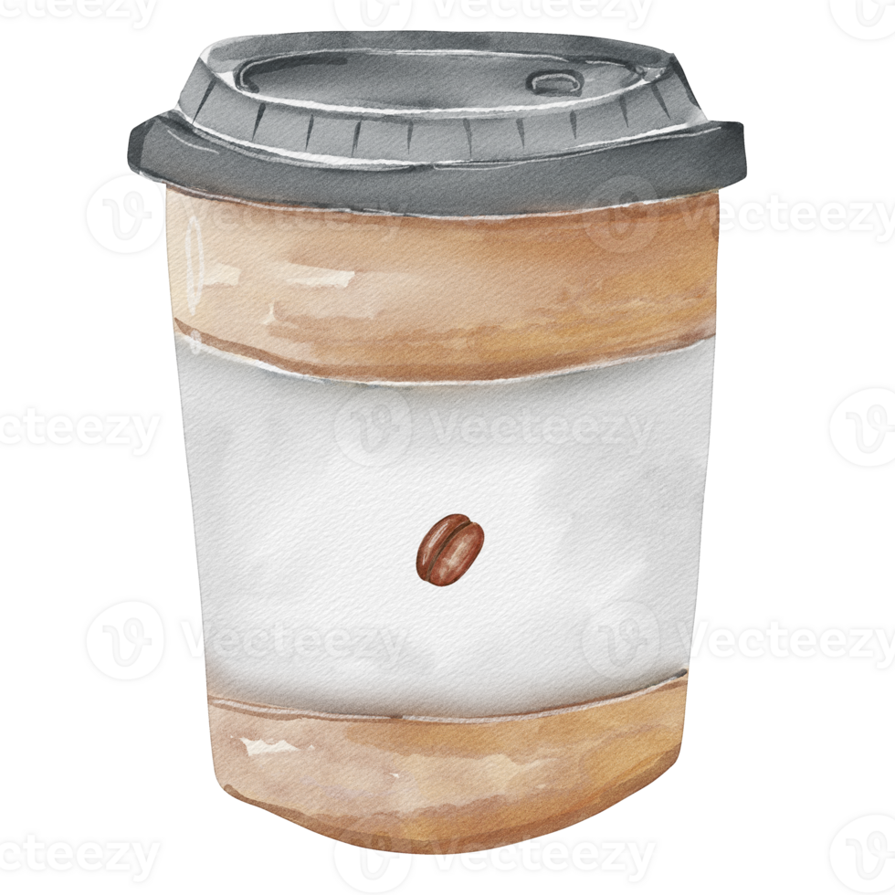 vattenfärg kaffe illustration png