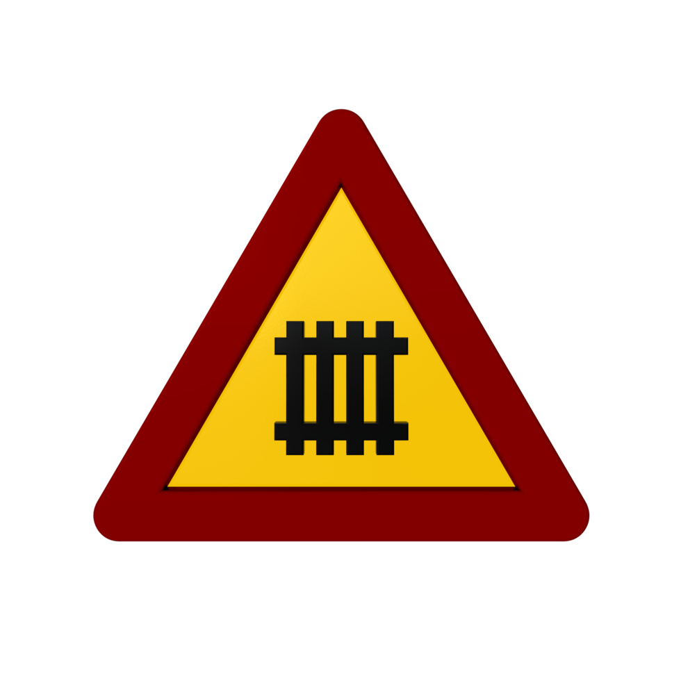 Road sign 3D render png