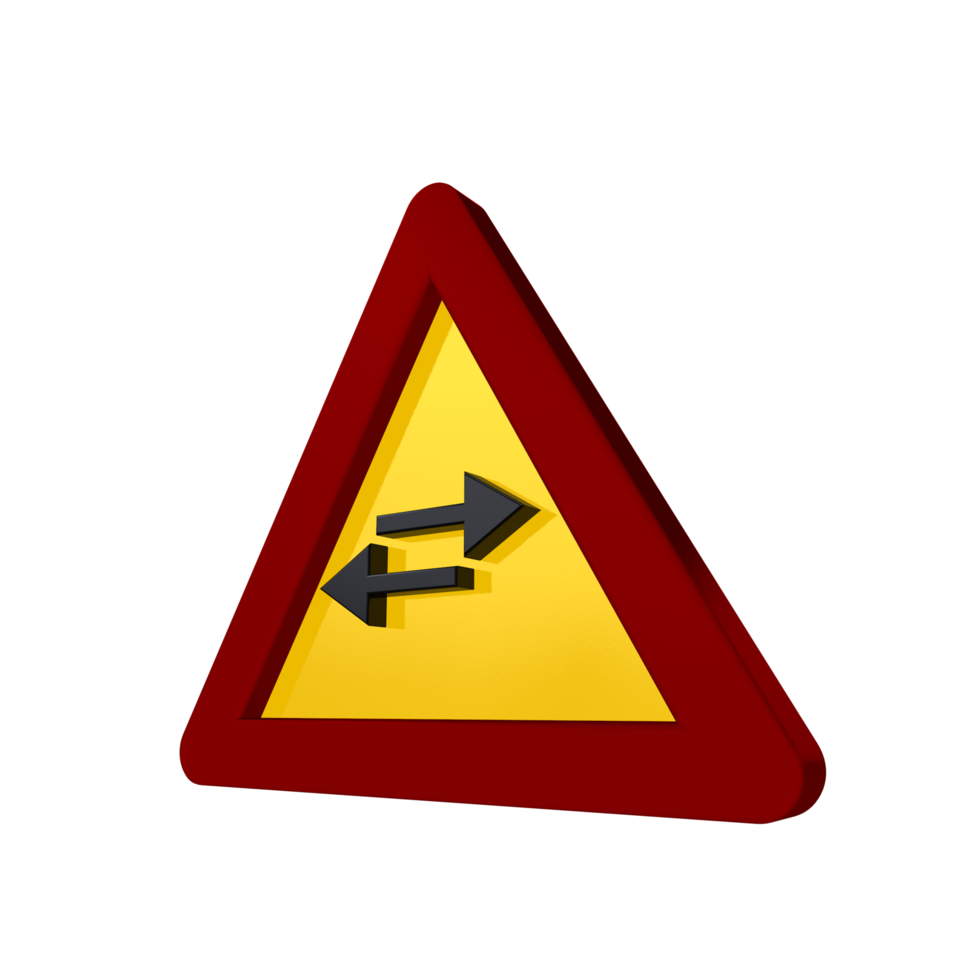 Road sign 3D render png