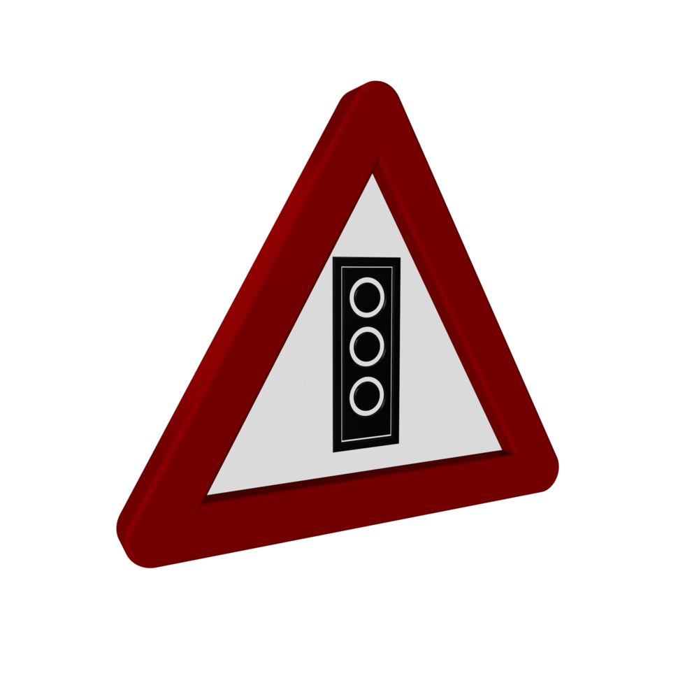 Road sign 3D render png