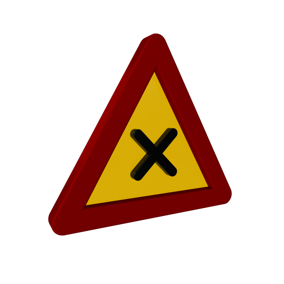 Road sign 3D render png