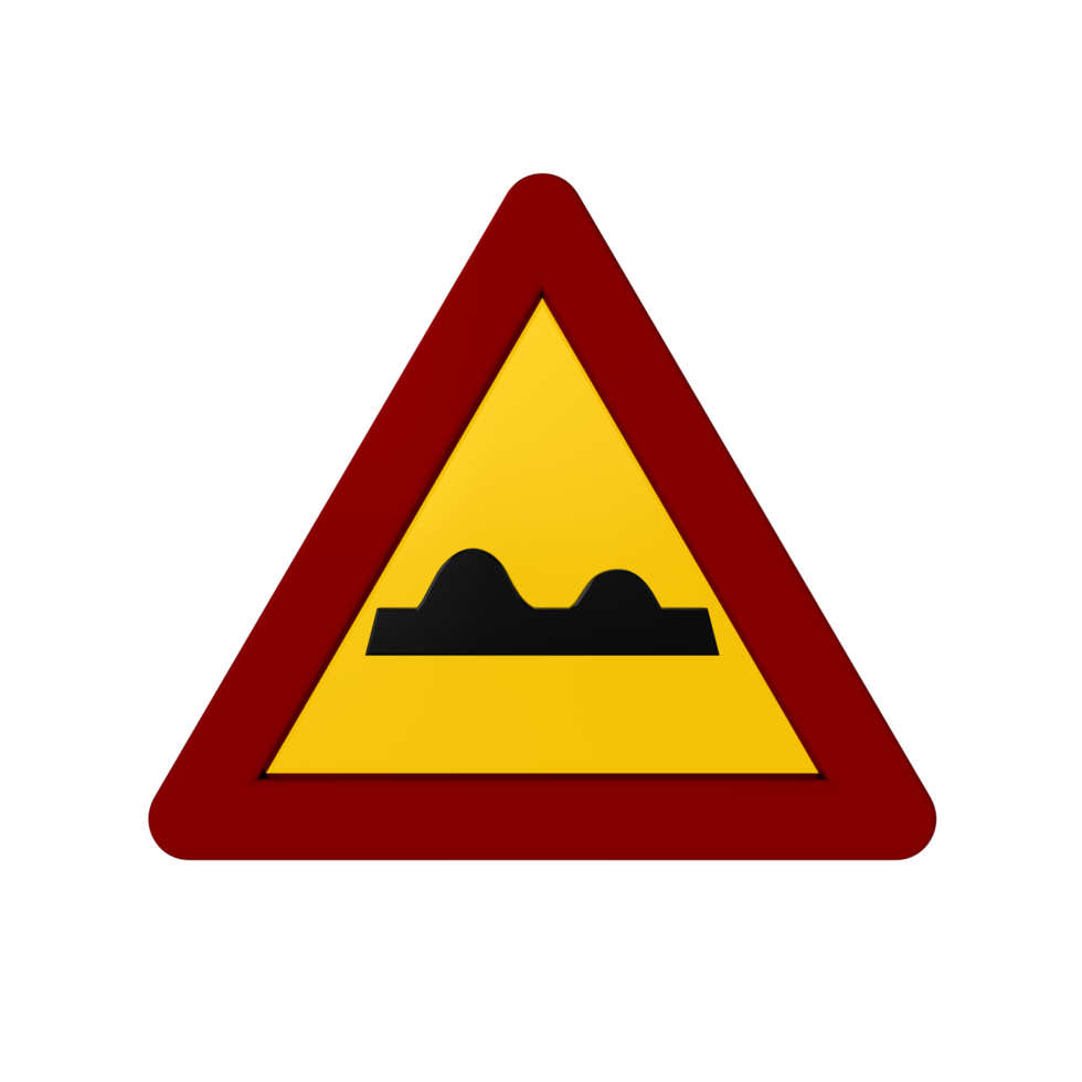 Road sign 3D render png