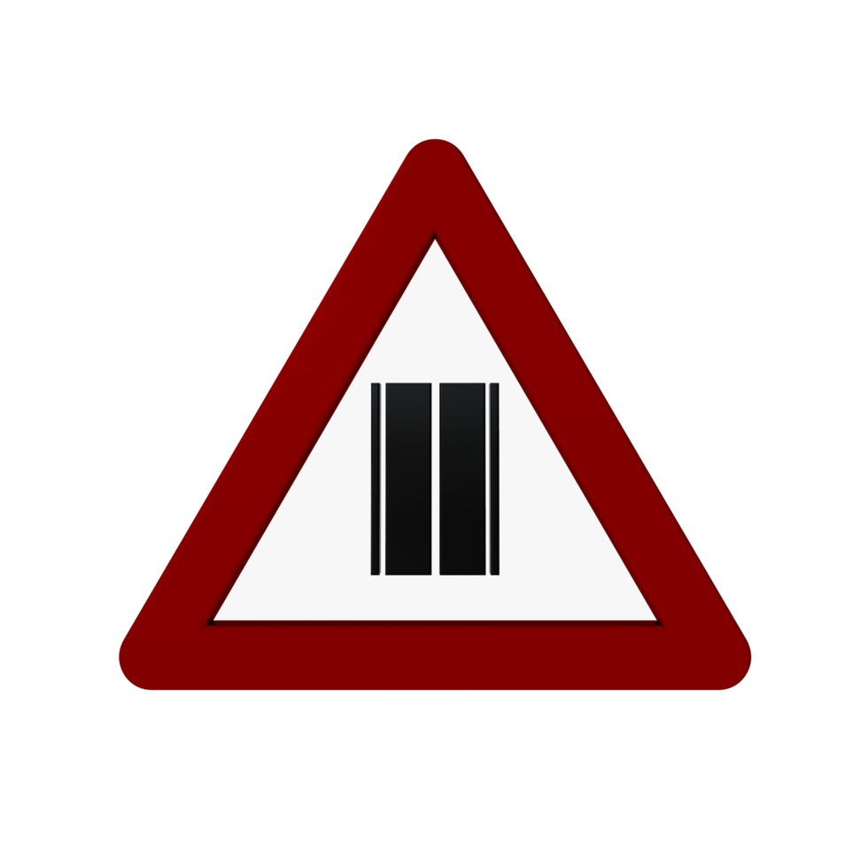 Road sign 3D render png