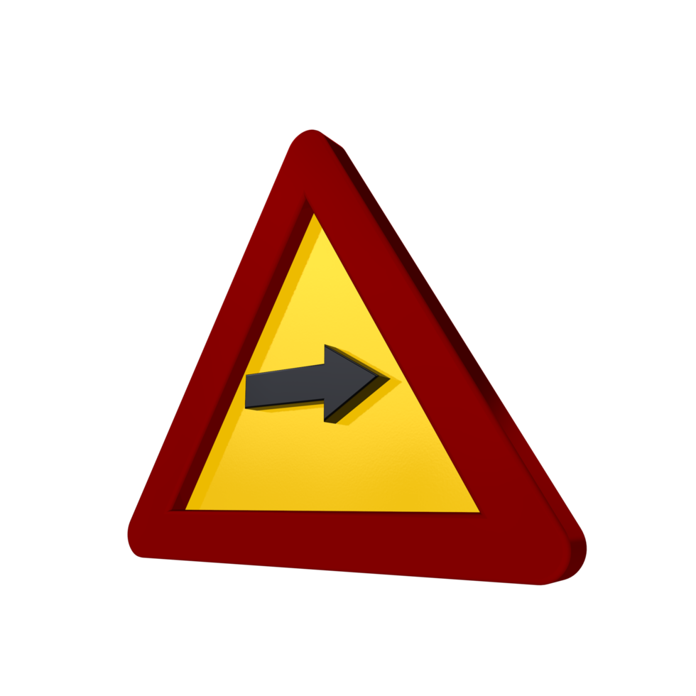 Road sign 3D render png