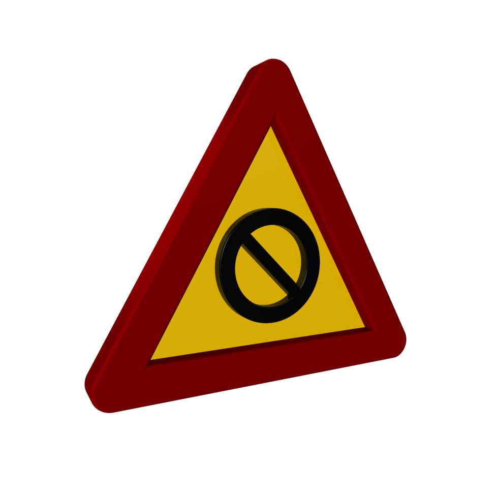 Road sign 3D render png