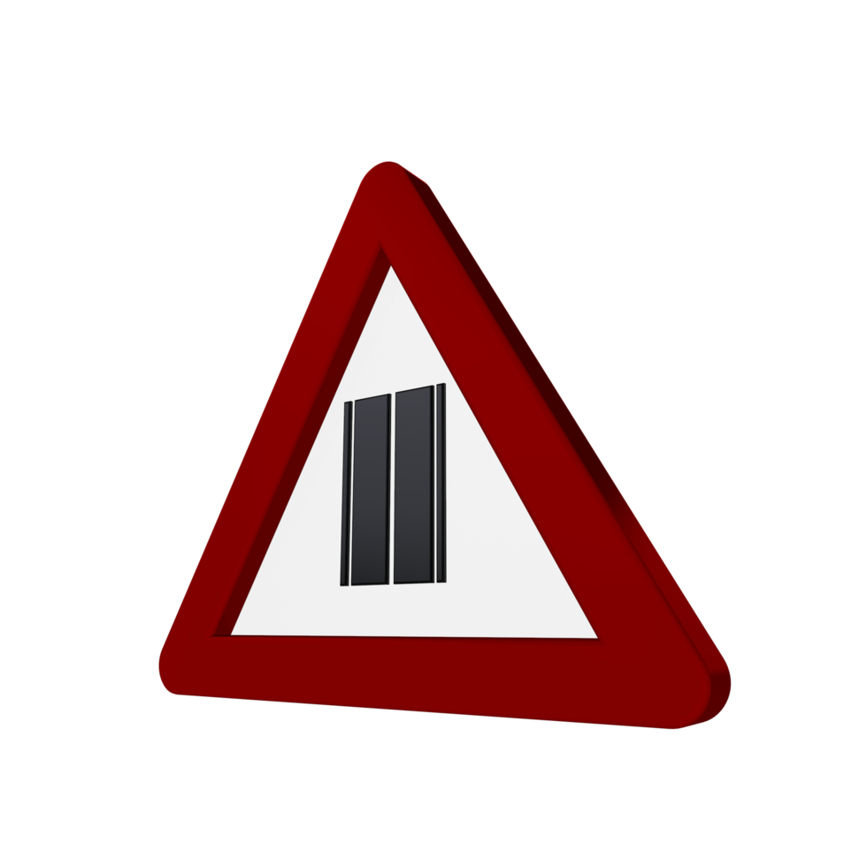 Road sign 3D render png