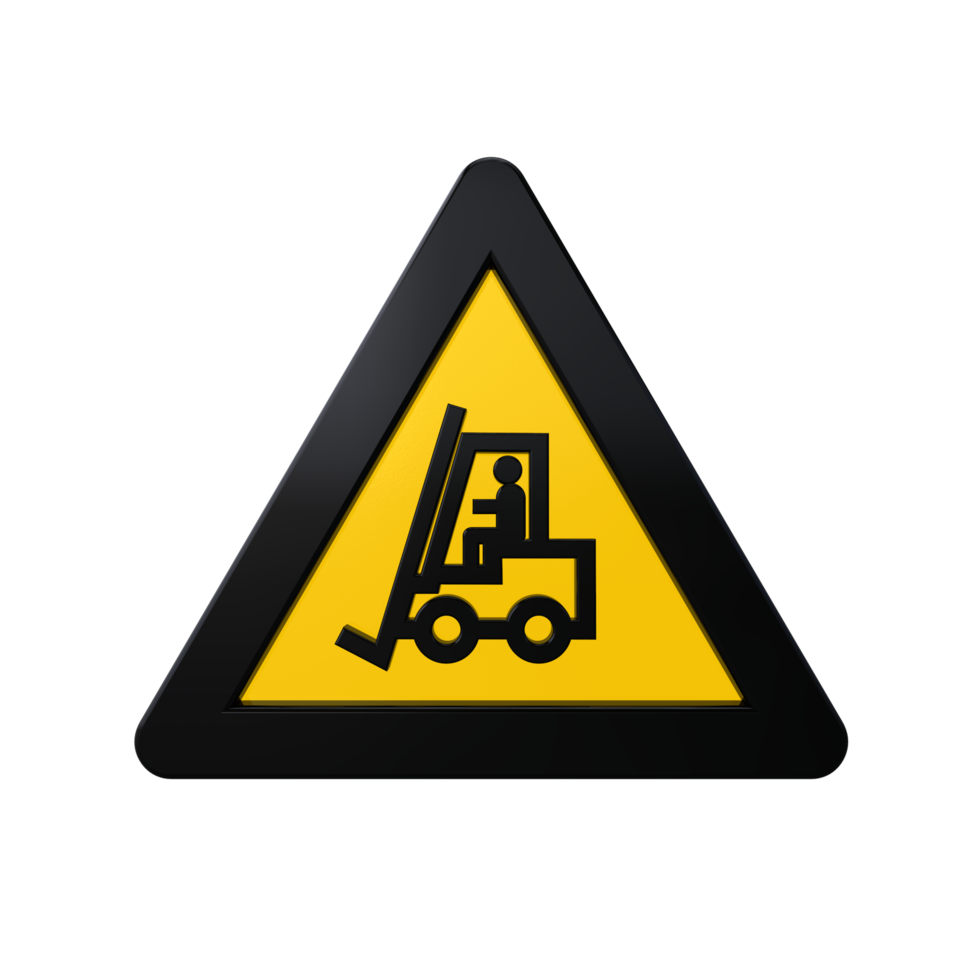 Warning Sign 3D render png