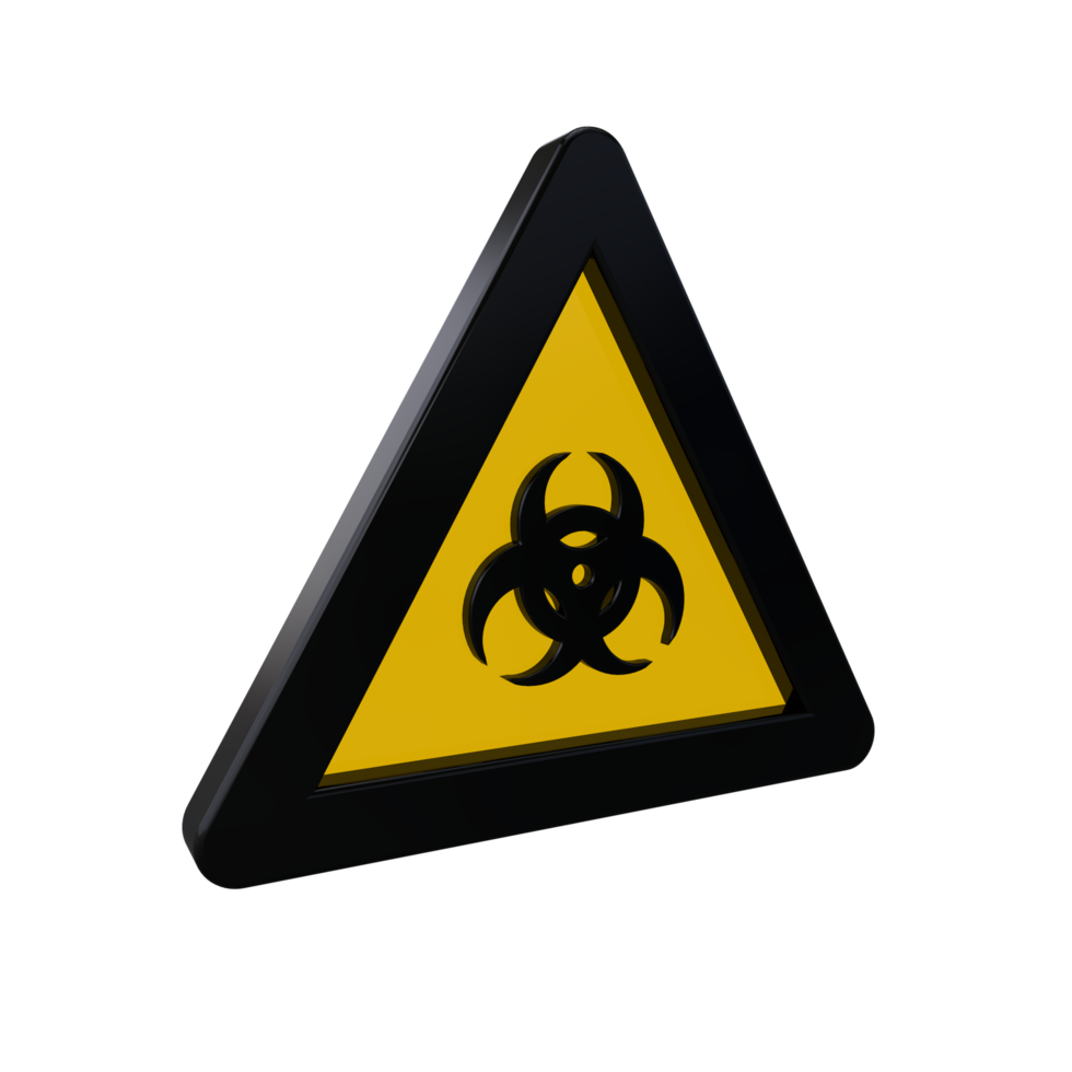 Warning Sign 3D render png