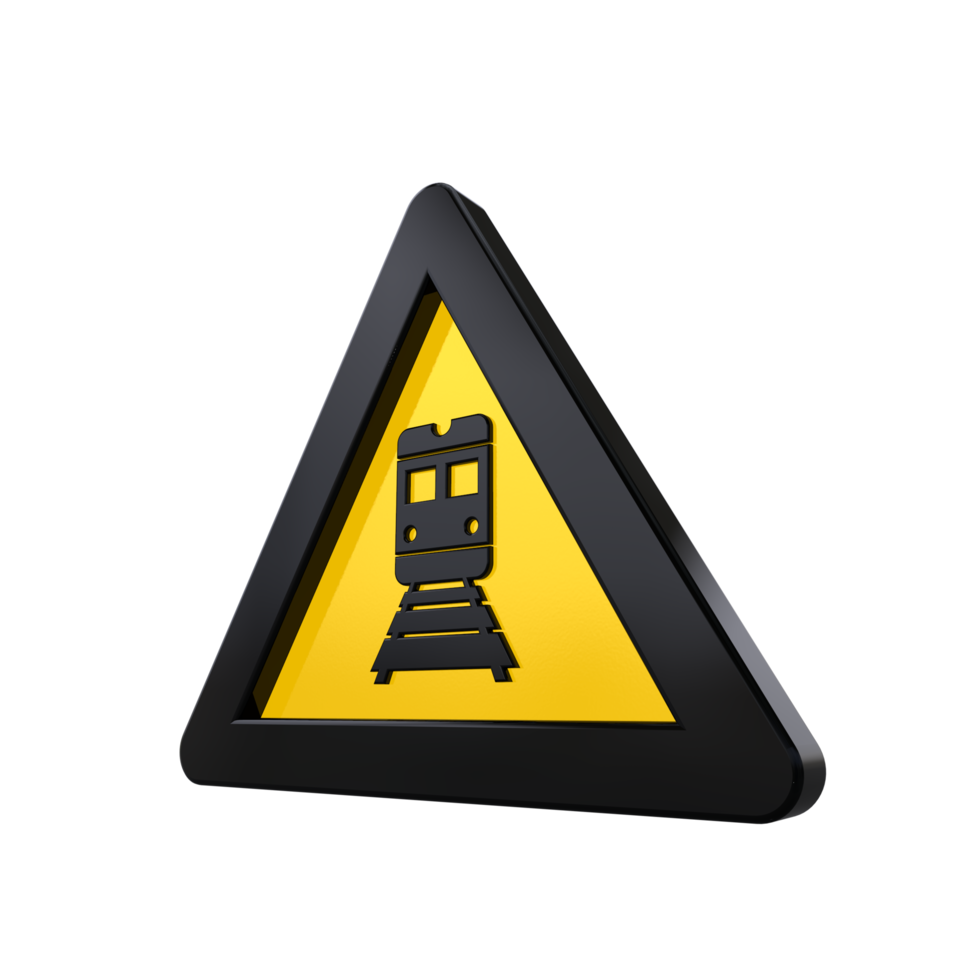 Warning Sign 3D render png