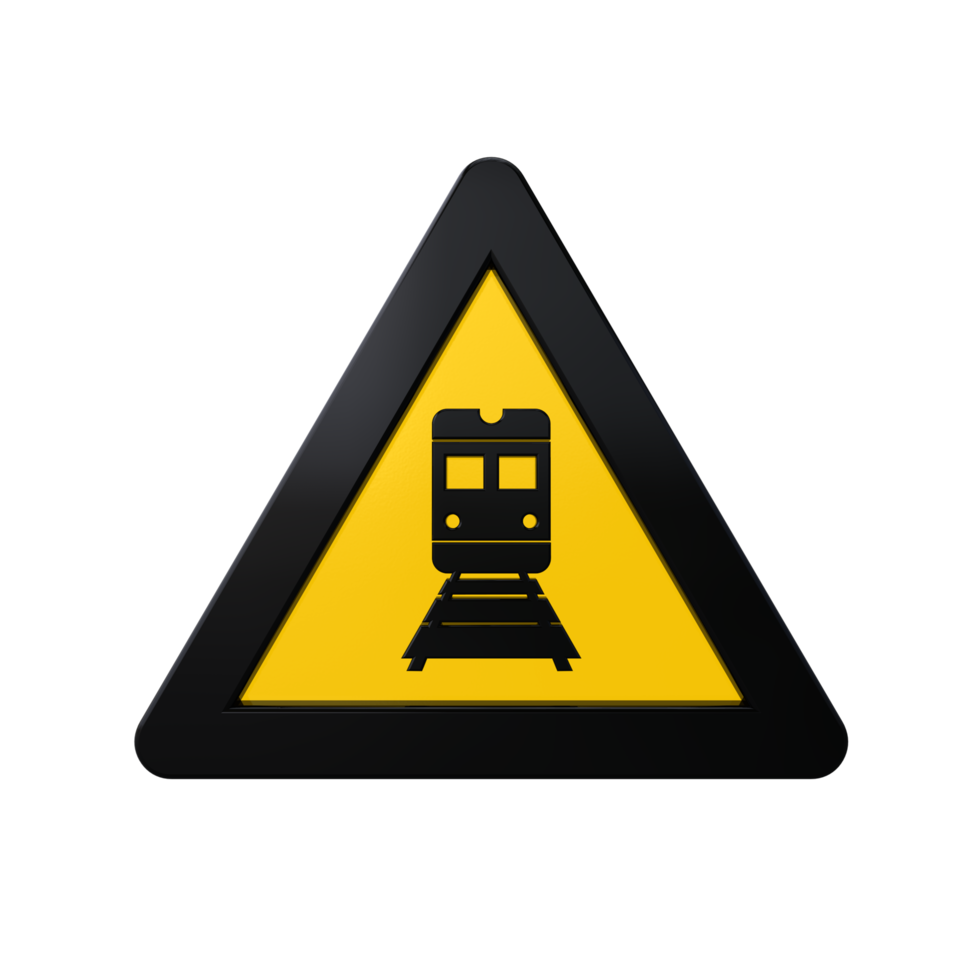 Warning Sign 3D render png