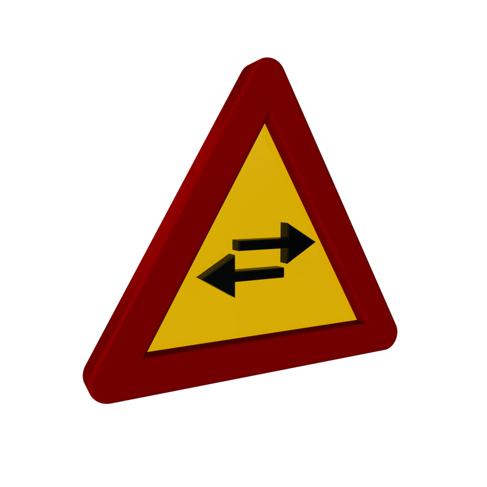 Road sign 3D render png