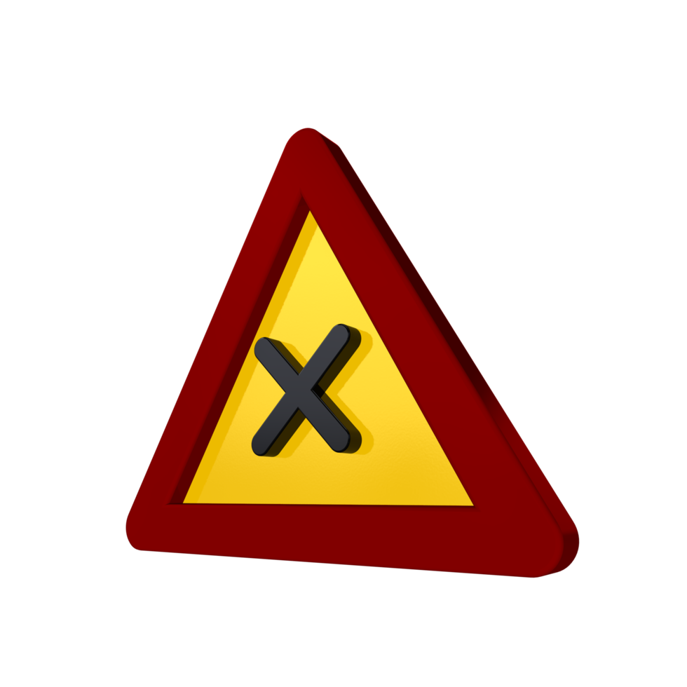 Road sign 3D render png