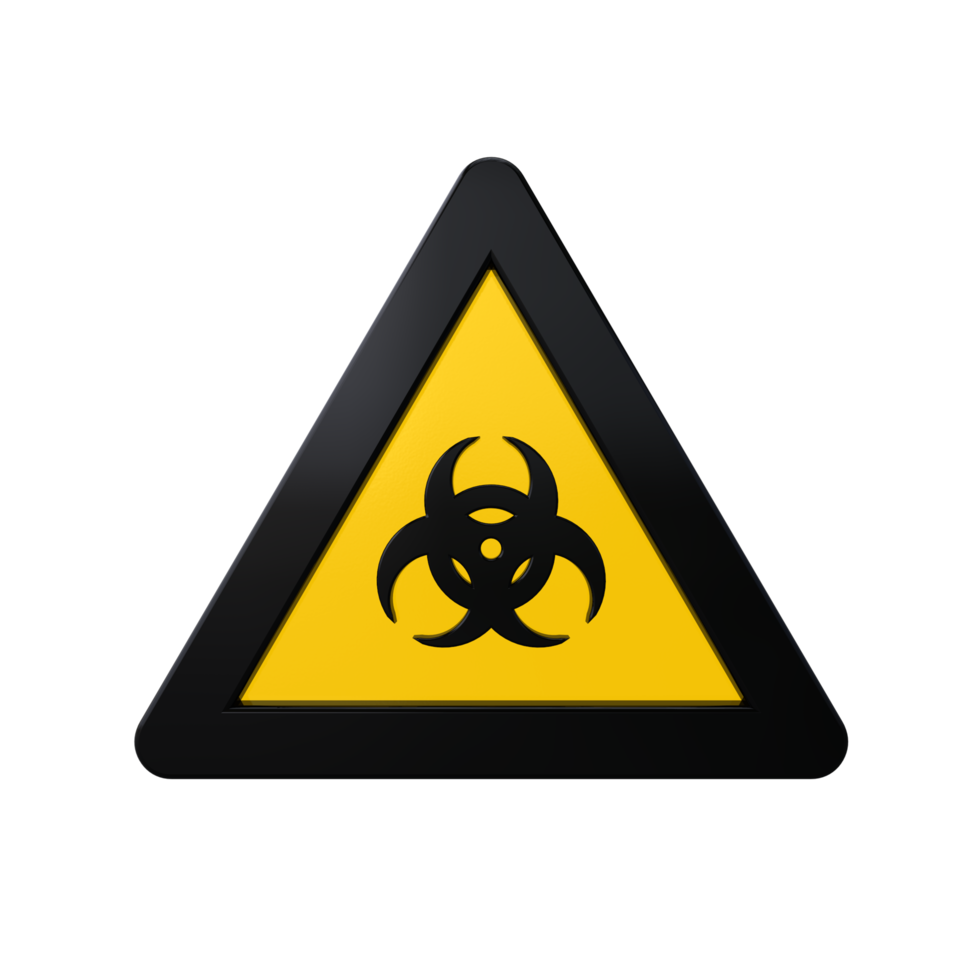 Warning Sign 3D render png